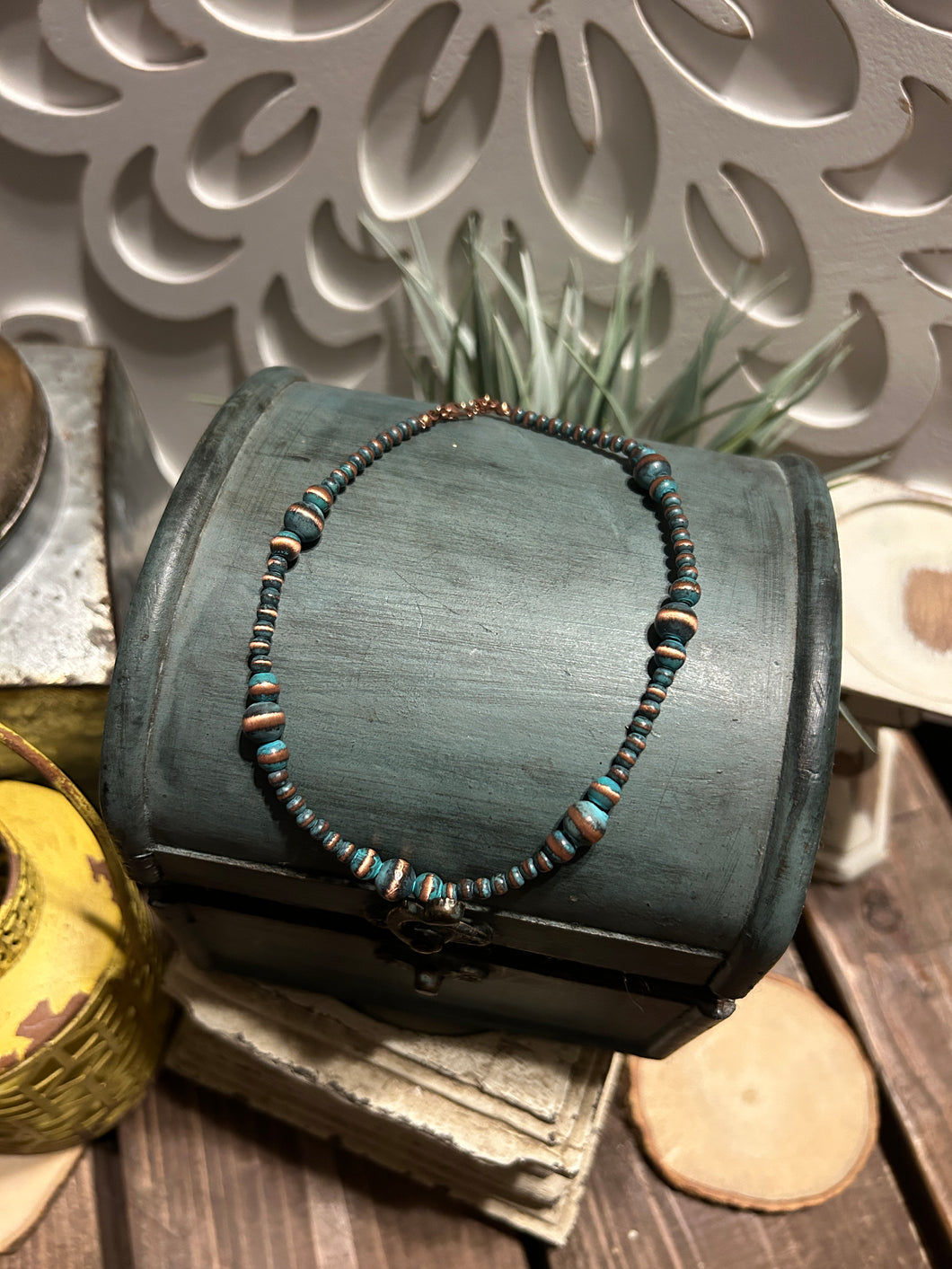 Patina Navajo bead Choker