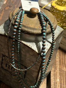 Patina Navajo Bead triple strand necklace