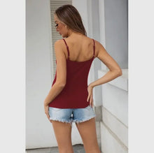 Load image into Gallery viewer, Red Tank w/ Lace
