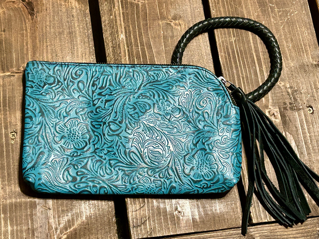 Cheeky’s Turquoise Tooled Wristlet