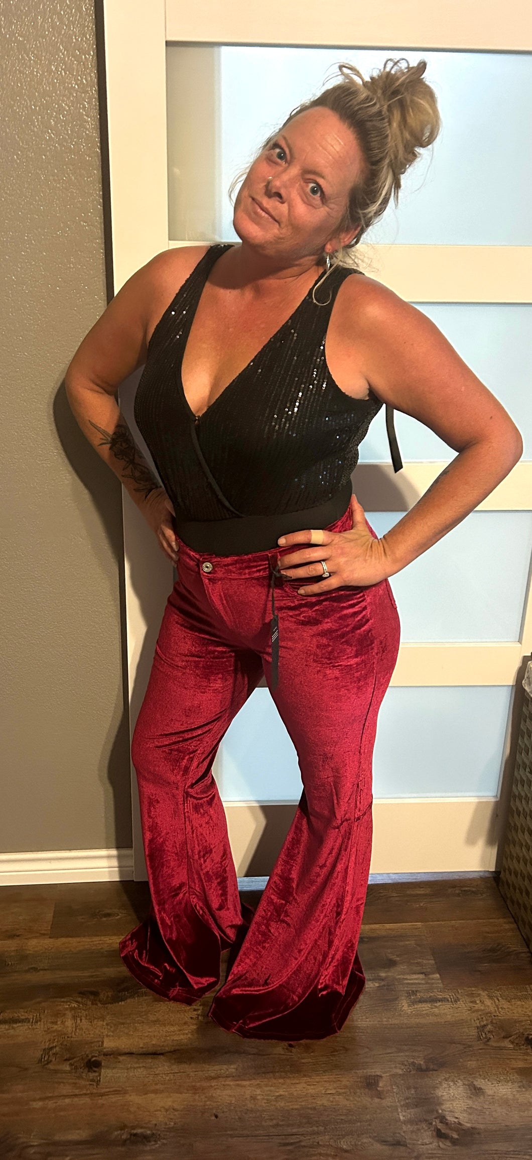 Wine Velvet Flares