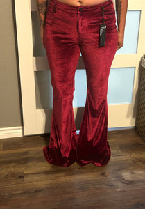 Wine Velvet Flares