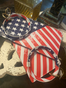 American Flag wristlet