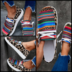 Leopard Serape Slip On Shoes