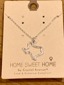 Silver hollow out Texas necklace