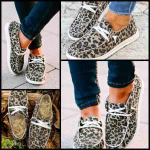 Leopard Slip On Canvas Shoes