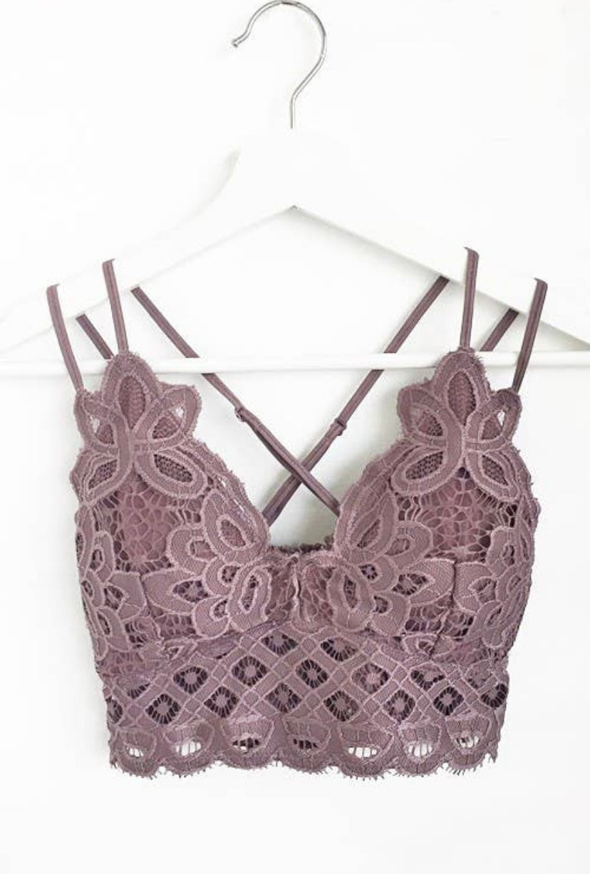 Dusty Purple Crochet Lace Bralette