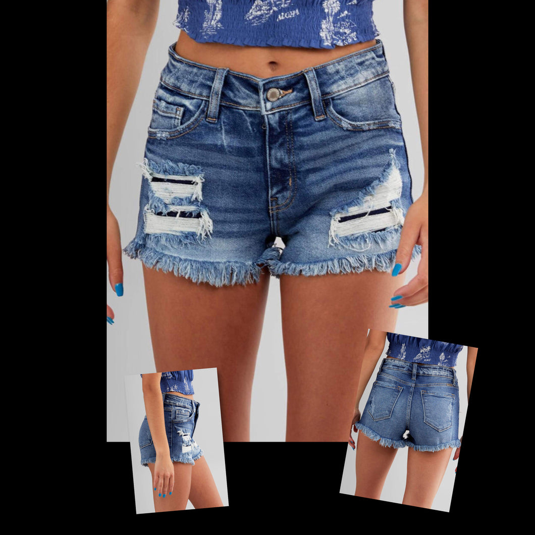 Distressed Frayed Hem Shorts