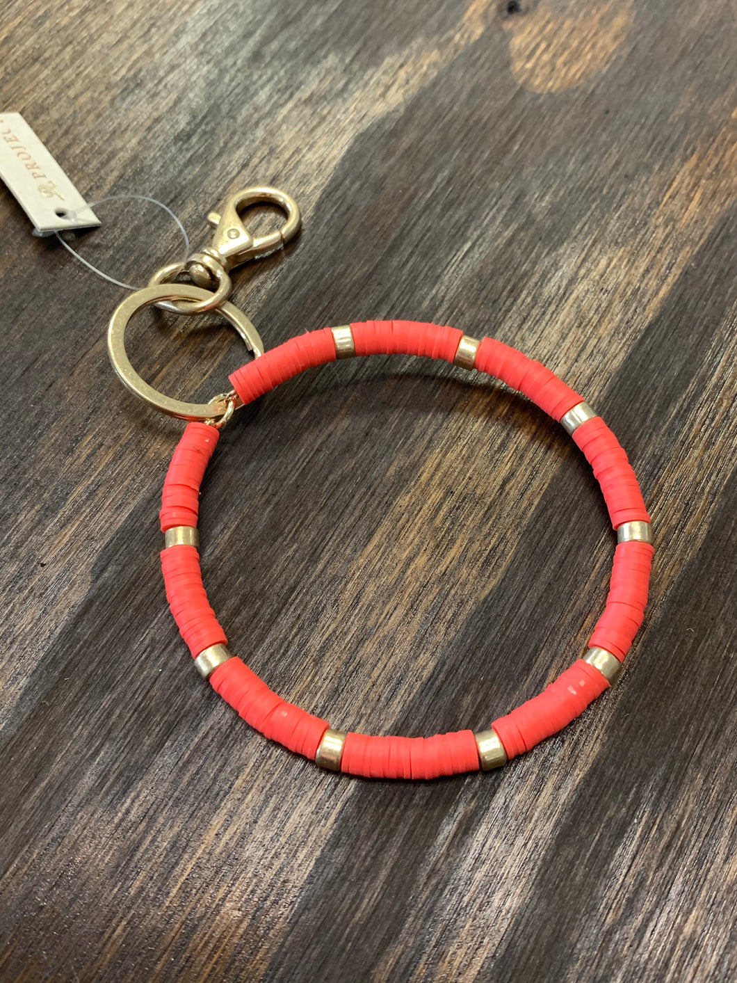 Coral silicone keychain bangle